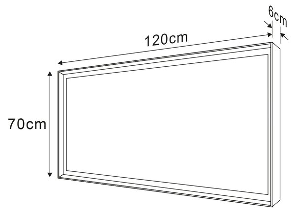 Sapho Sapho, SORT LED háttérvilágítású tükör 1200x700mm, matt fekete, ST120