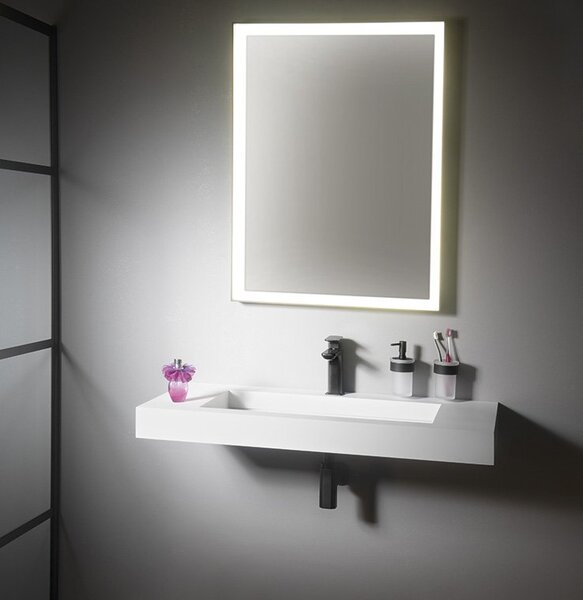 Sapho Sapho, SORT LED háttérvilágítású tükör 1000x700mm, matt fekete, ST100