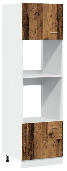 VidaXL Mikrohullámú Sütőszekrény - Antik Fa - 60x57x207 cm