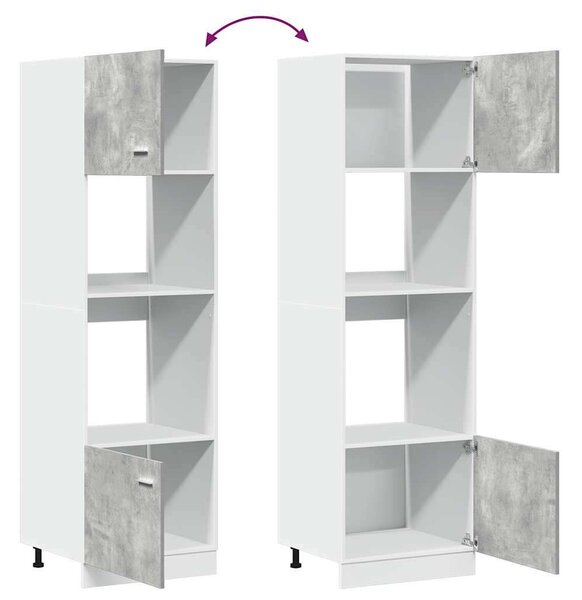 VidaXL Mikrohullámú Sütő Szekrény - Beton Szürke - 60x57x207 cm