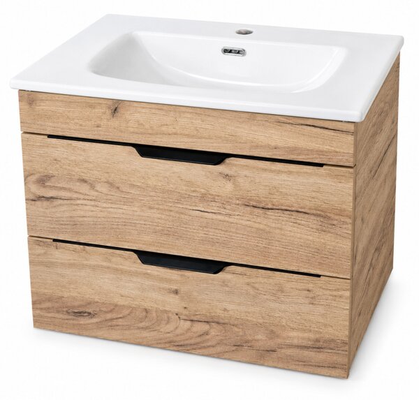 TMP VOX 60 GOLD CRAFT - fali fürdőszobabútor- Eros SKY E-8099-60 porcelán mosdóval - 61 x 46 x 46 cm