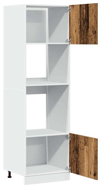 VidaXL Mikrohullámú Sütőszekrény - Antik Fa - 60x57x207 cm