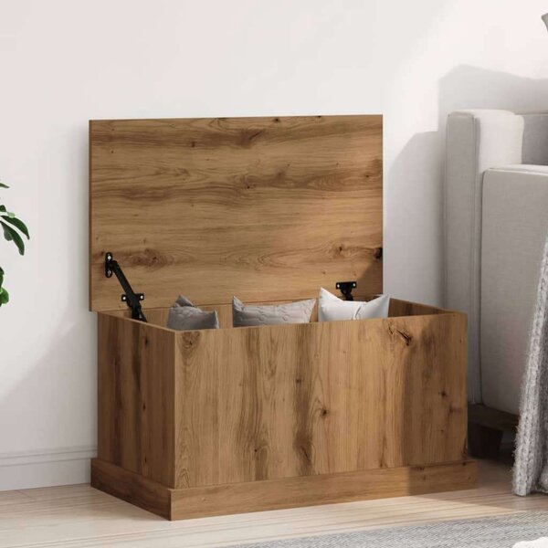 VidaXL kézműves tölgy színű szerelt fa tárolódoboz 70 x 40 x 38 cm