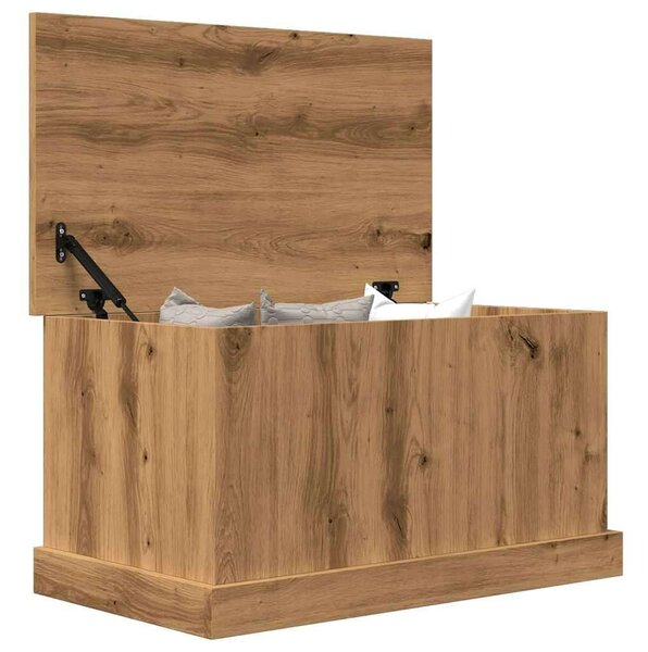 VidaXL kézműves tölgy színű szerelt fa tárolódoboz 70 x 40 x 38 cm