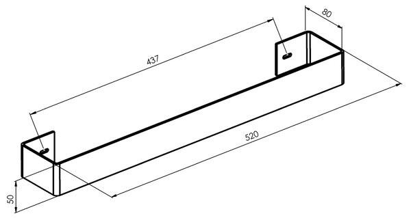 Sapho Sapho, TABELLA törölközőtartó 520 mm, fekete matt, MI520B