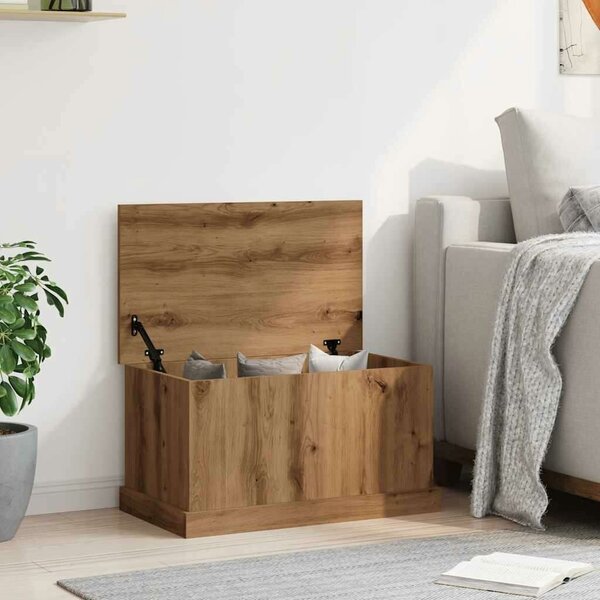 VidaXL kézműves tölgy színű szerelt fa tárolódoboz 70 x 40 x 38 cm