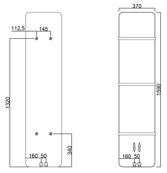 Sapho Sapho, TABELLA fűtőelem 370x1590 mm, fehér matt, MI1537