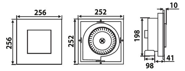 Sapho Sapho, TECTO fürdőszobai mennyezeti ventilátor axiális, 20 W, cső 100 mm, fehér, TC201
