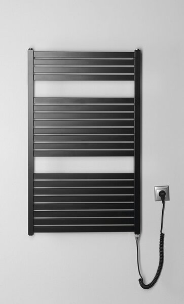 Aqualine Sapho, TONDI-E elektromos fűtés, egyenes, 600x970 mm, 400W, matt fekete, DE466T