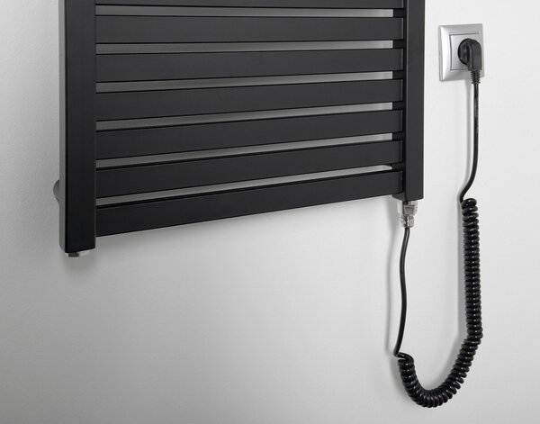 Aqualine Sapho, TONDI-E elektromos fűtés, egyenes, 450x1330 mm, 500W, matt fekete