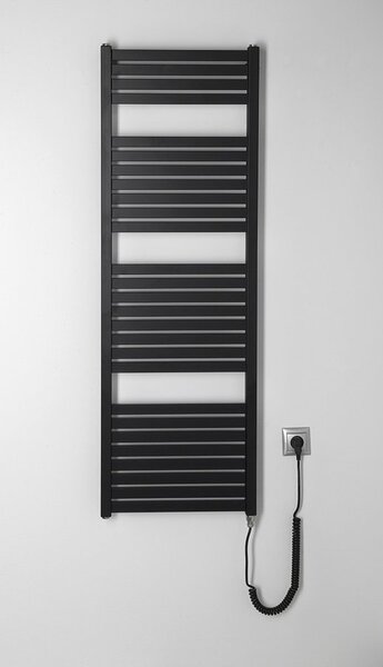 Aqualine Sapho, TONDI-E elektromos fűtés, egyenes, 450x1330 mm, 500W, matt fekete