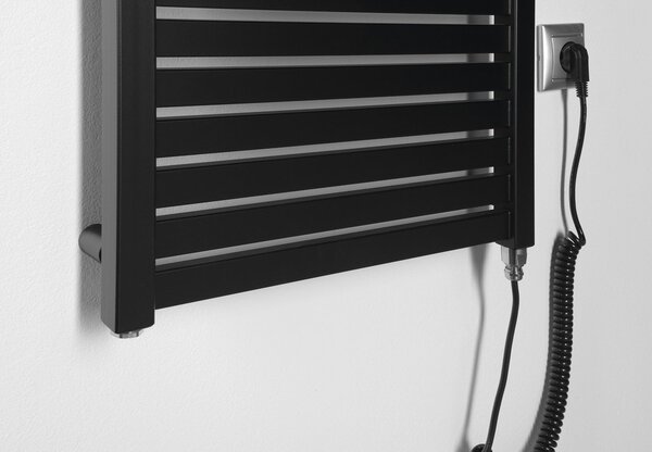 Aqualine Sapho, TONDI-E elektromos fűtés, egyenes, 450x970 mm, 300W, matt fekete