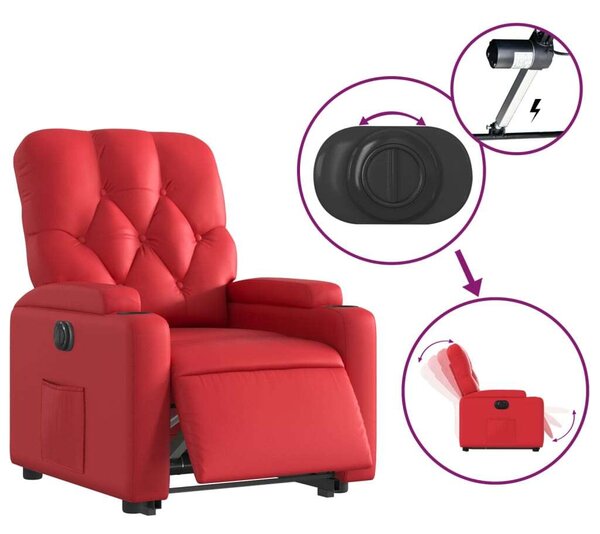 VidaXL Elektromos Relax Fotel - Bordó Műbőr