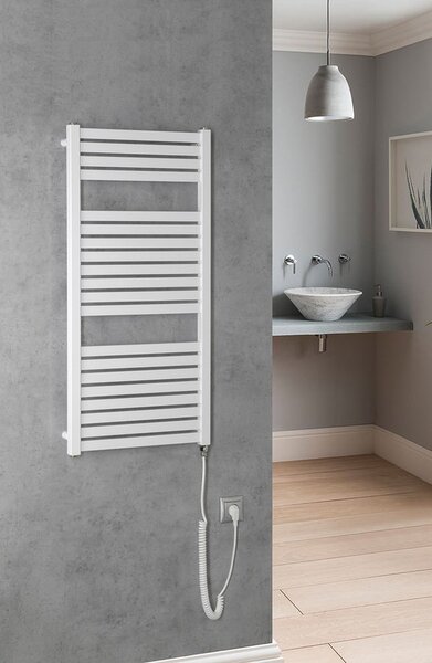 Aqualine Sapho, TONDI-E elektromos fűtés, egyenes, 450x1330 mm, 500W, matt fekete