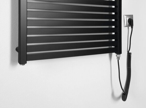 Aqualine Sapho, TONDI-E elektromos fűtés, egyenes, 600x970 mm, 400W, matt fekete, DE466T