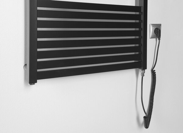 Aqualine Sapho, TONDI-E elektromos fűtés, egyenes, 450x1330 mm, 500W, matt fekete