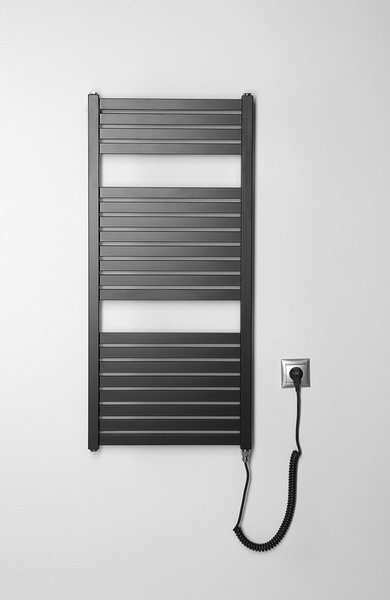 Aqualine Sapho, TONDI-E elektromos fűtés, egyenes, 450x970 mm, 300W, matt fekete