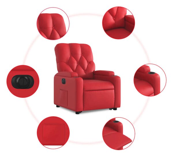 VidaXL Elektromos Relax Fotel - Bordó Műbőr