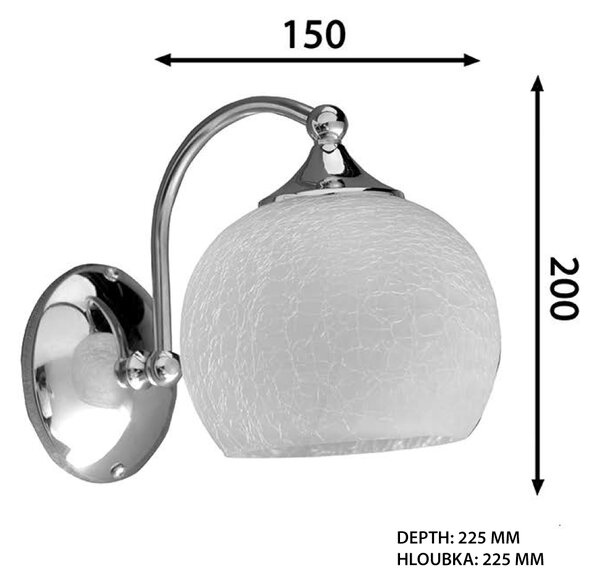 Sapho Sapho, VERITA fali lámpa E27, 40W, 230V, króm, AU537