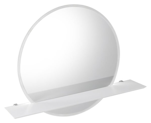Sapho Sapho, VISO LED háttérvilágítású kerek tükör átmérője 60cm polccal, matt fehér, VS060-01
