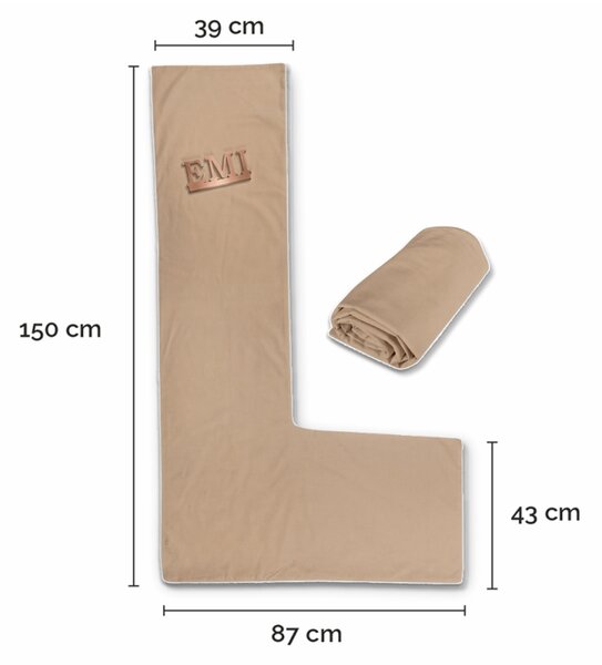 Színes EMI párnahuzat Snug L kismama párnára, capuccino