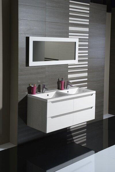 Sapho Sapho, WAVE dupla mosdószekrény 119,7x50x47,8 cm, fehér (WA121), WA120-3030