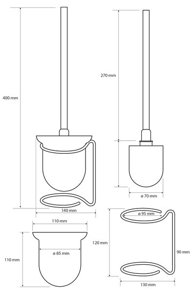 Sapho Sapho, X-ROUND E WC kefe állvány, króm, XR302