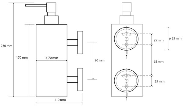 Sapho Sapho, X-ROUND szappanadagoló 550 ml, króm, XR102