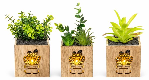 Műnövény kaspóban LED világítással 7,5x15 cm
