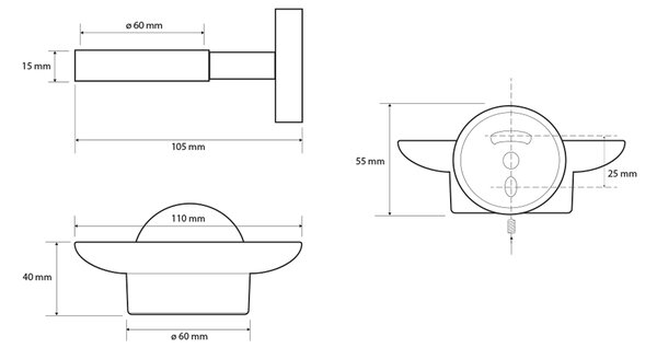 Sapho Sapho, X-ROUND üveg szappantartó, króm, XR803