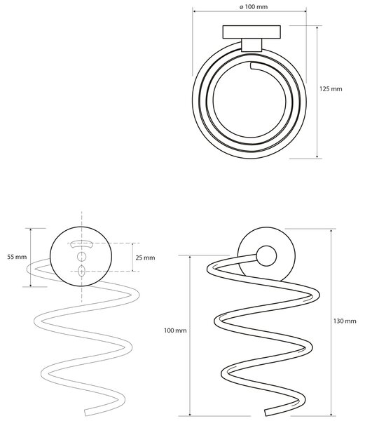 Sapho Sapho, X-ROUND hajszárító tartó, spirál, króm, XR002