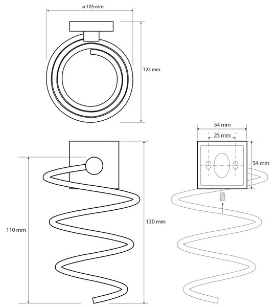 Sapho Sapho, X-SQUARE hajszárító tartó, spirál, króm, XQ005