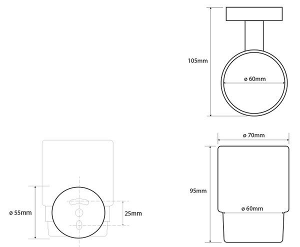 Sapho Sapho, X-ROUND RÉZüveg, tejüveg, matt réz, XR903PG