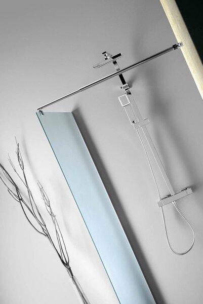 Aqualine Sapho, WALK-IN fali szerelőfal merevítővel, egyrészes, 700 mm, matt üveg