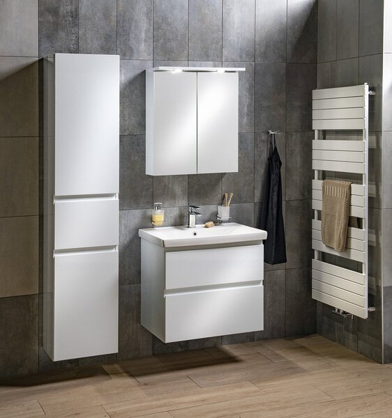 Aqualine Aqualine, ALTAIR magas szekrény kosárral 40x184x31cm, fehér, AI185L