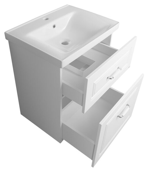 Aqualine Sapho, FAVOLO mosdószekrény 57x72,5x44,6 cm, fehér matt