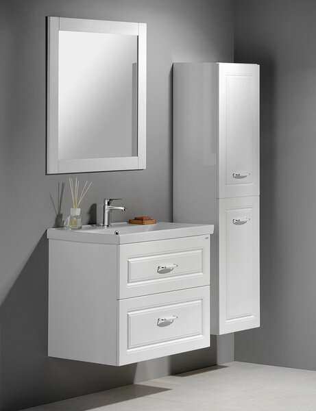 Aqualine Aqualine, FAVOLO tükör keretben 80x80cm, fehér matt, FV080