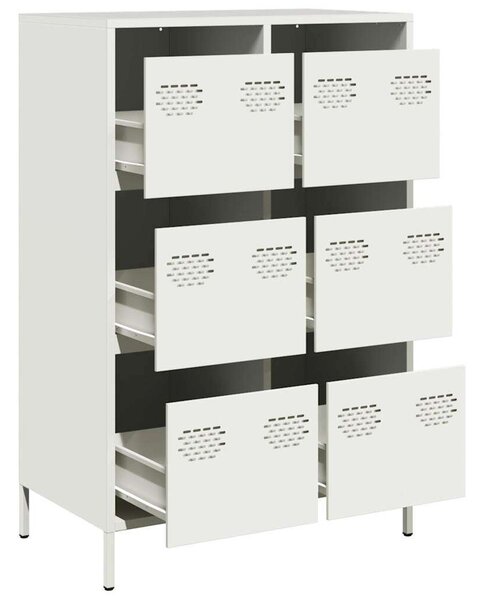 VidaXL Fém Magasszekrény - Fehér - 6 Fiók - 68x39x103cm