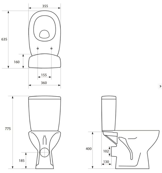 Cersanit ARTECO 010 CLEANON WC ülőkés Soft Close 63,5 x 35,5 cm, K667-069