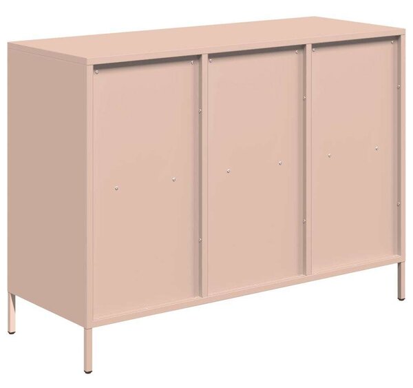 VidaXL Rózsaszín Fém Szekrény - 101,5x39x73,5cm