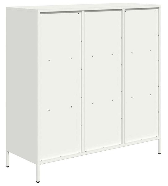 VidaXL Fehér Acél Tálalószekrény - 101,5x39x103,5 cm