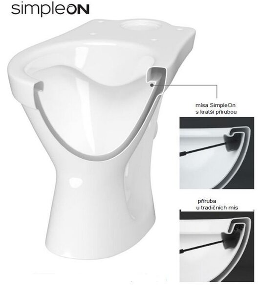 Cersanit Carsania II CleanOn WC kombi + lassan eső ülés, hátsó hulladék, 3 / 6l, K11-2340
