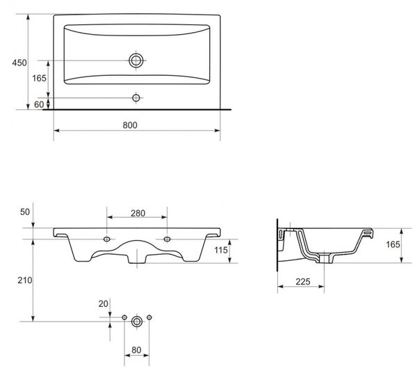 Cersanit COMO - szekrényes mosdó 80 cm, K32-004-BOX