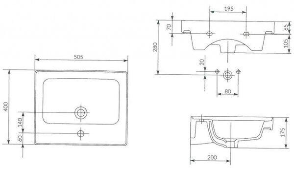 Cersanit Crea BOX szekrényes mosdó 50 cm, fehér, K114-005
