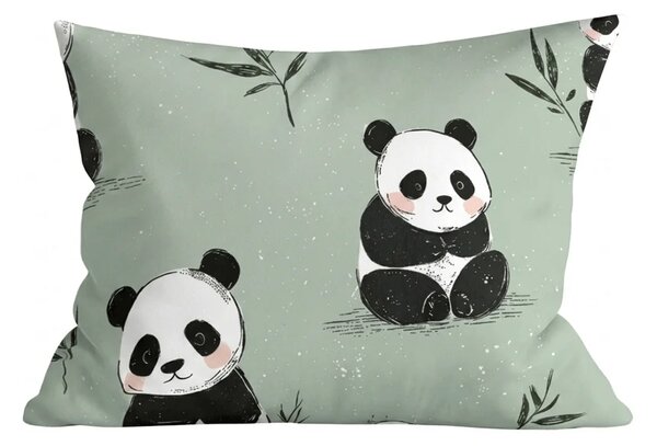 Mikroszálas ágynemű szett PANDA RELAX mentás + Párnahuzat 50 x 70 cm INGYENESEN