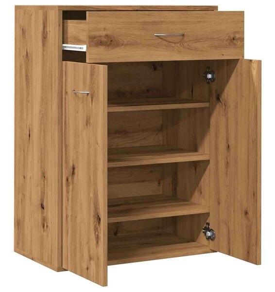 VidaXL Cipősszekrény - Kézműves Tölgy - Fa - 60x35x84 cm