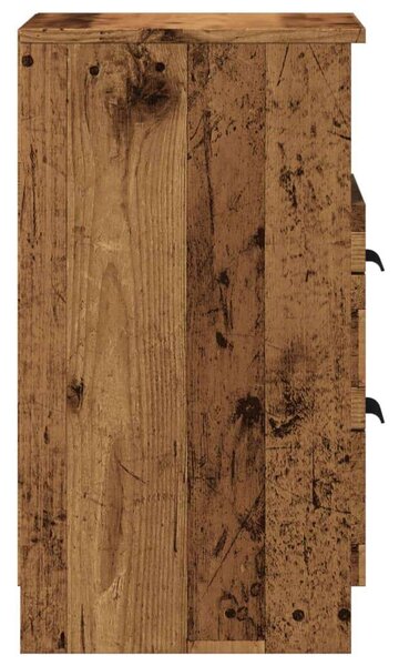 VidaXL 2 db antik fa színű szerelt fa éjjeliszekrény 40 x 36 x 65 cm