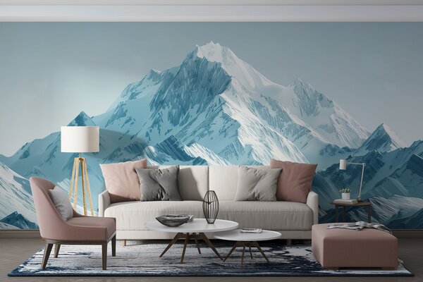 Fotótapéta Havas hegyvonulat kék éggel, Modern fotótapéta, Modern fotótapéta, w01391 - Muralas.hu