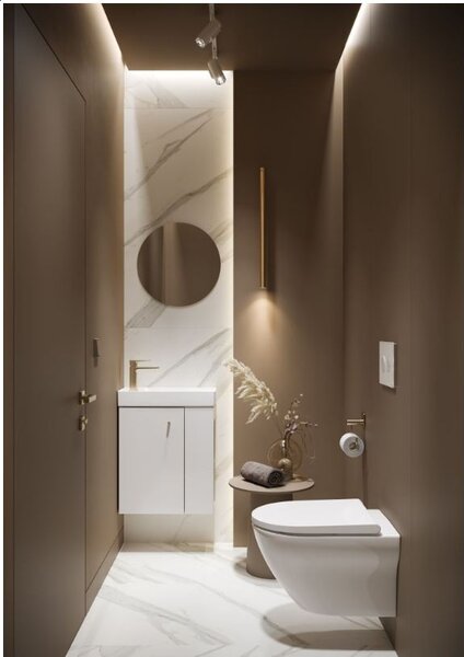 Cersanit Larga Oval CleanOn - függő WC csésze SLIM ülőkével, hőre keményedő, fehér, S701-472
