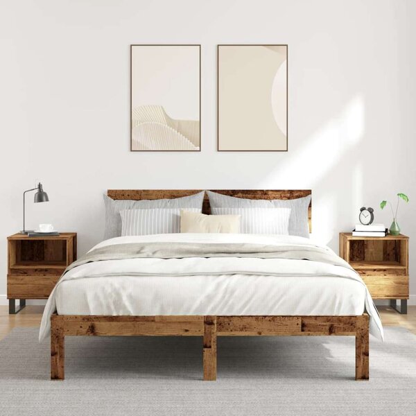 VidaXL Antik Fa Éjjeliszekrény Szett - 2 db - 40x35x50 cm